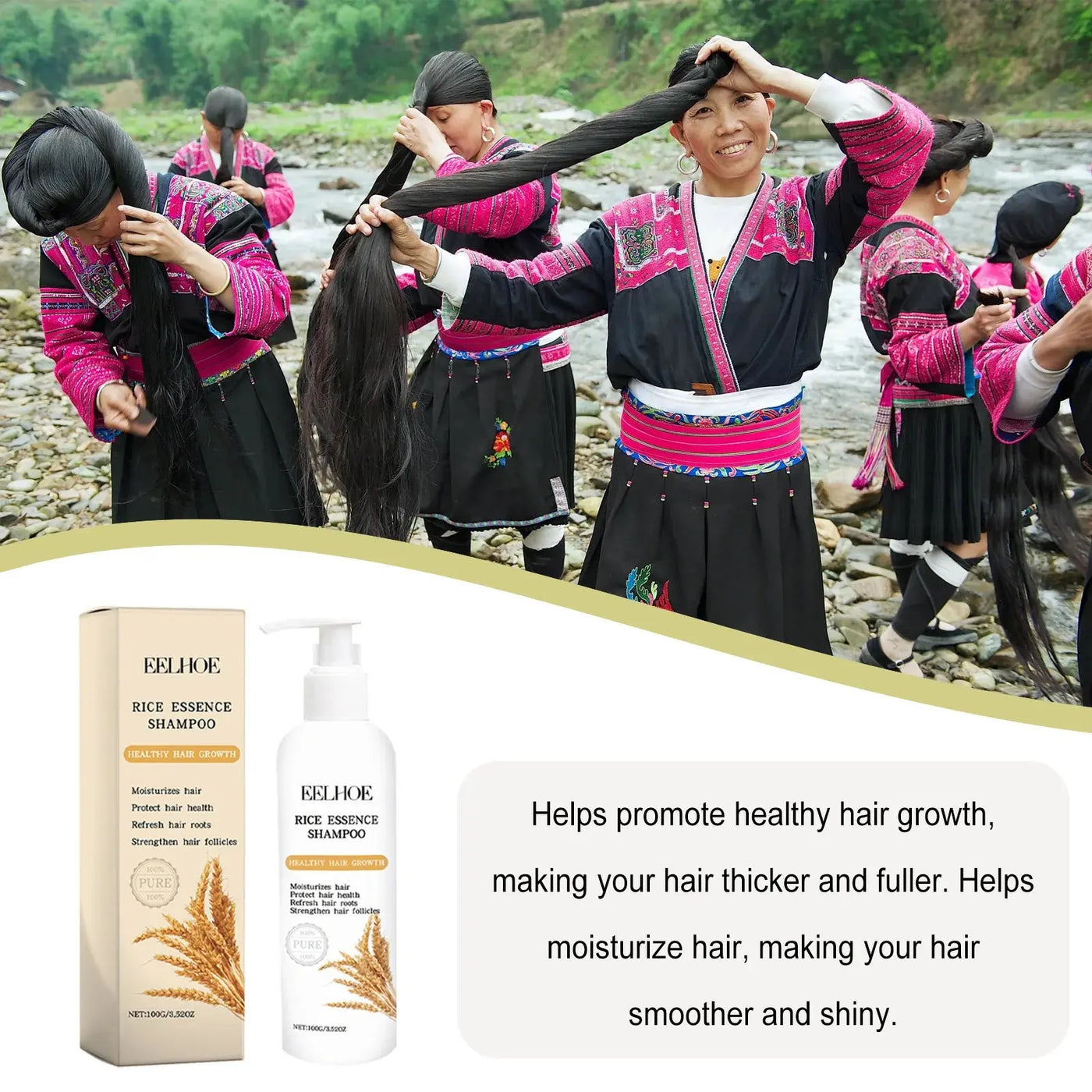 Rice Shampoo and Conditioner for Hair Growth Moisturizing Scalp Deep Cleansing to Strengthen Hair Oil of Rosemary Shampoo 100g