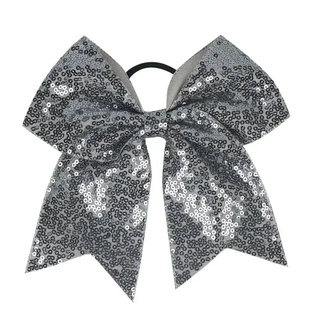 Big Bowknot Girl Hairband Girls Ribbon Cheerleading Hair Bows with Sequin Beads Kids Ponytail Holder Women Elastic Hair Tie GY