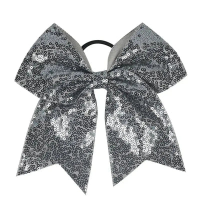 Big Bowknot Girl Hairband Girls Ribbon Cheerleading Hair Bows with Sequin Beads Kids Ponytail Holder Women Elastic Hair Tie GY