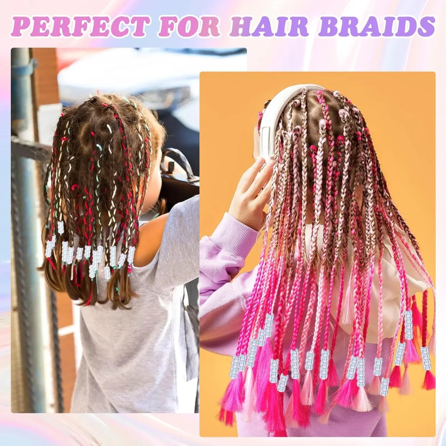100Pieces 6*9mm AB Colors Acrylic Pony Beads for DIY Craft