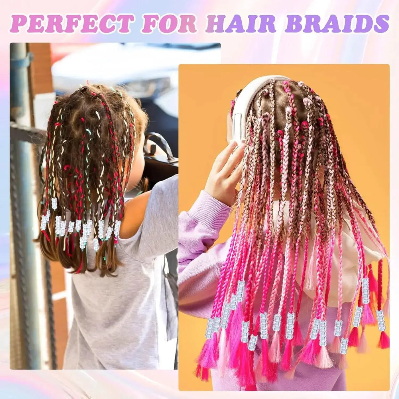 100Pieces 6*9mm AB Colors Acrylic Pony Beads for DIY Craft