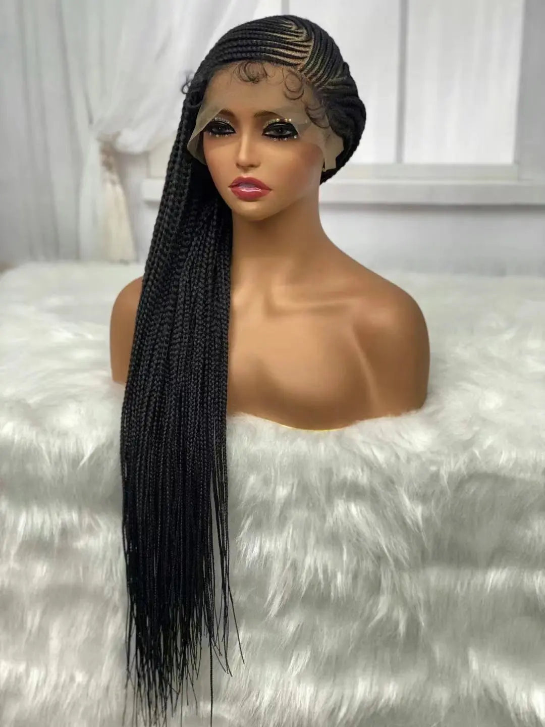 Synthetic Braided Wig Full Lace 34 Inches for Ladies