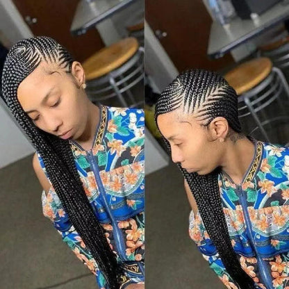 Long Braided Wig-Synthetic Braided Wig Full Lace 34 Inches for Ladies.
