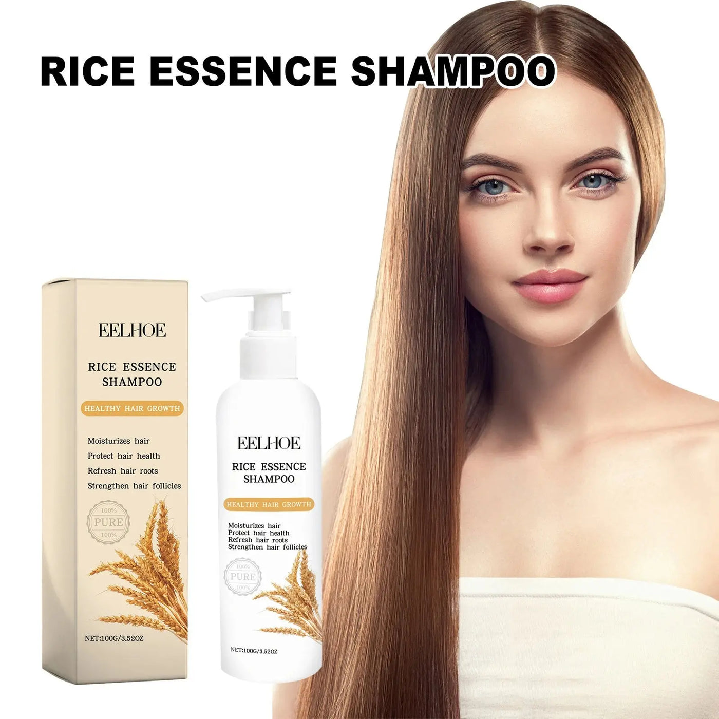Rice Shampoo and Conditioner for Hair Growth Moisturizing Scalp Deep Cleansing to Strengthen Hair Oil of Rosemary Shampoo 100g