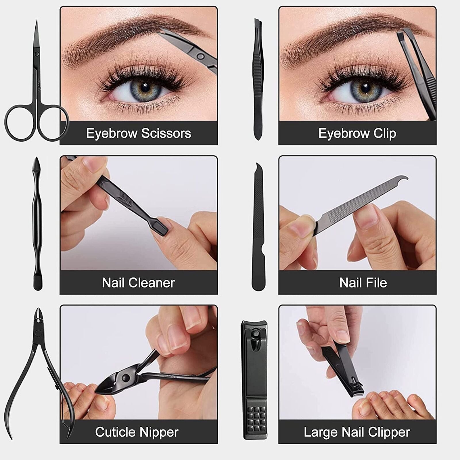 12 Pieces Manicure Pedicure Nail Care Set Cutter Clippers Tool Kit