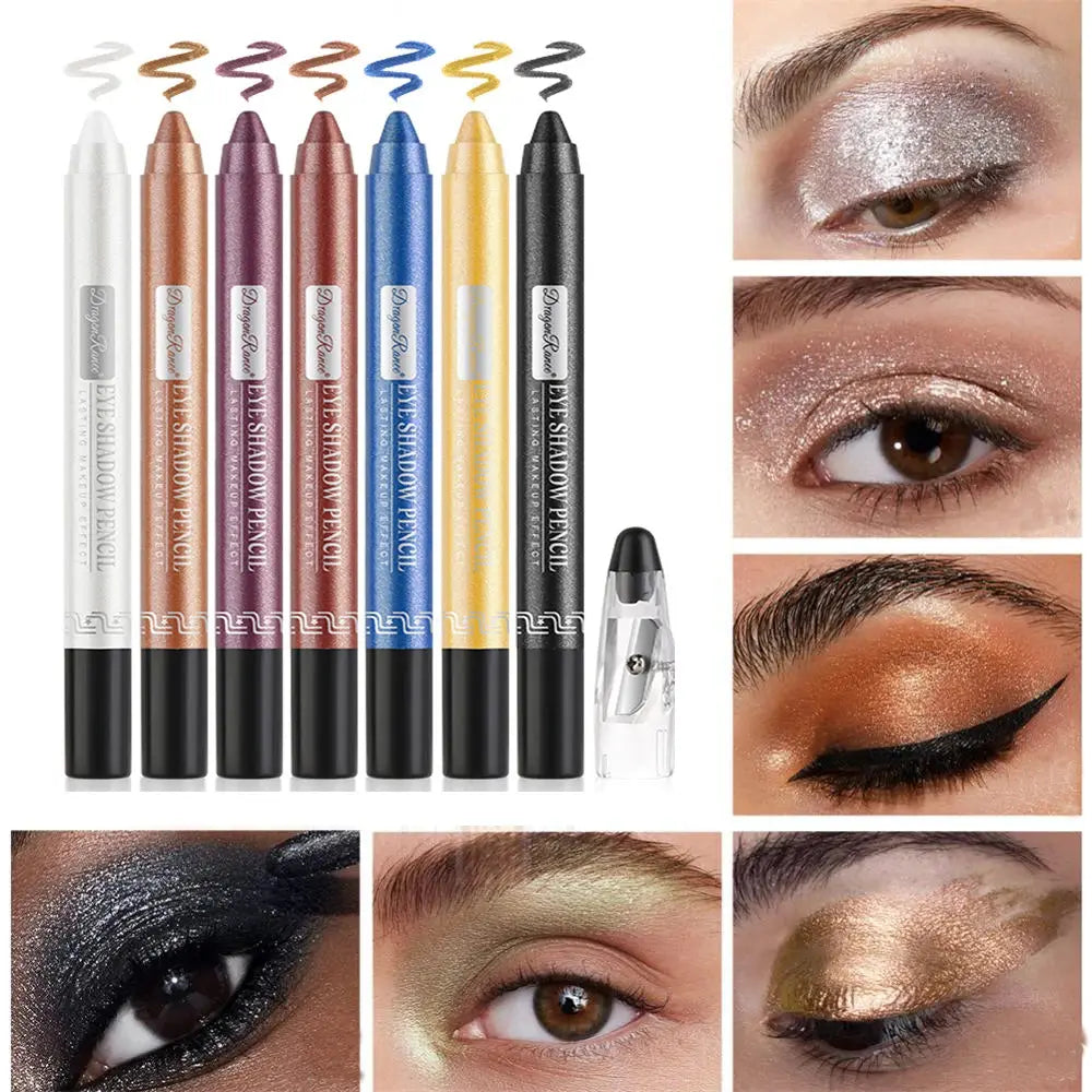 12 Colors Pearlescent Eyeshadow Pen Long Lasting Waterproof - Celebrity Hair & Beauty