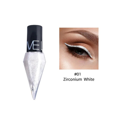 Waterproof Diamonds Eyeliner Eyeshadow Glitter Silver Rose Gold Color Shiny Sequins Eyeliner Eye Shadow Makeup Beauty Cosmetics - Celebrity Hair & Beauty