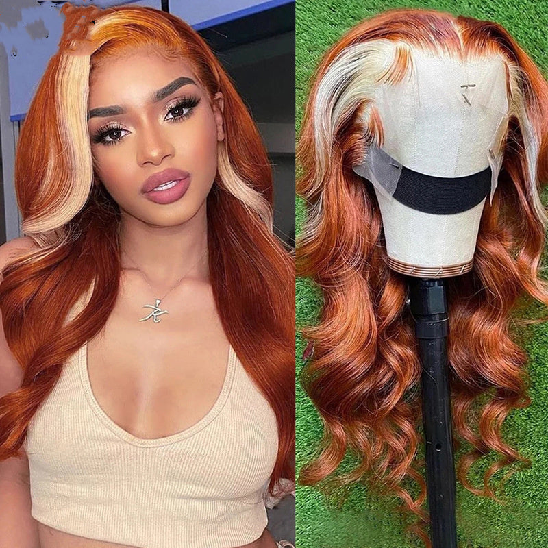 4X4 Human Hair Wig Head Cover Highlights 613 for Women
