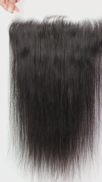 Celebrity Hair & Beauty Frontal Lace Transparent 13x4 Straight Lace Closure Brazilian Human Hair – Natural Look Seamless Blend