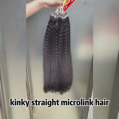 Raw Human Kinky Straight - I Tip Human Hair Extensions.