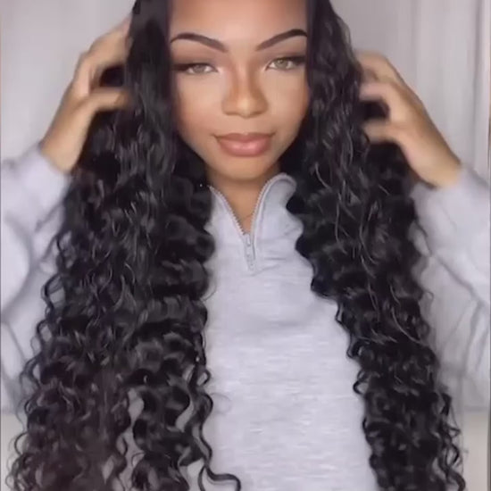 Glueless Wigs Human Hair Pre Plucked Pre Cut 200 Density Transparent HD Lace Frontal Wigs 4x4 Deep Wave Wigs.