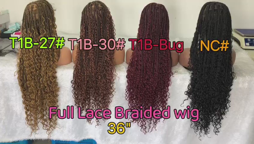 Boho Beauty Full Lace Braided Wig – 36 Inch Synthetic Hair Elegance.