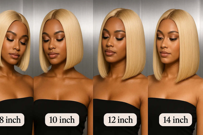613/Blonde Bob Wig Straight 100% Human Hair.