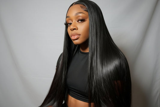 Brazilian Human Hair Straight Transparent Frontal Wigs.