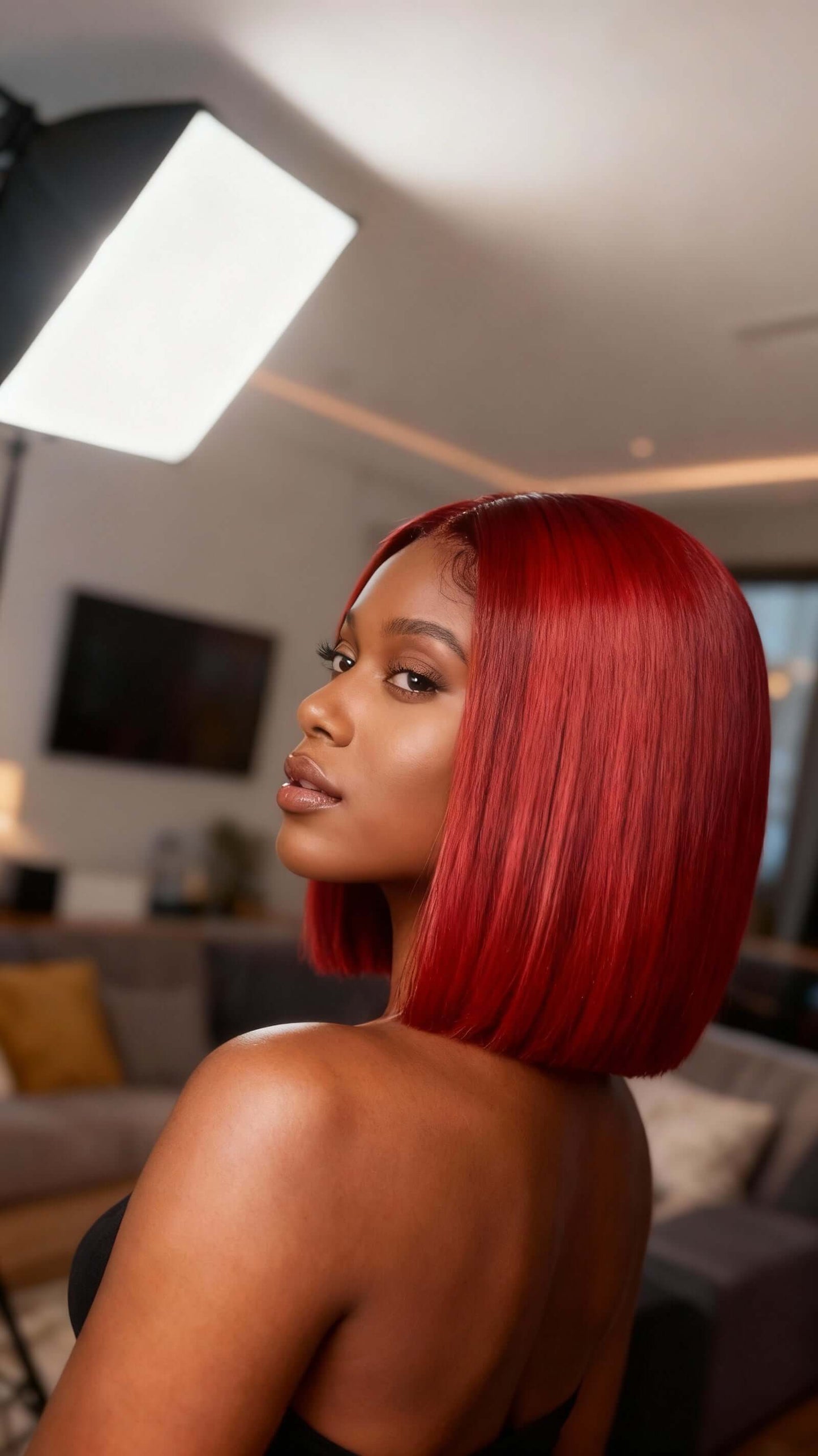 Glamour Hair Sexy Red Bob – Vibrant Color and Trendy Style.