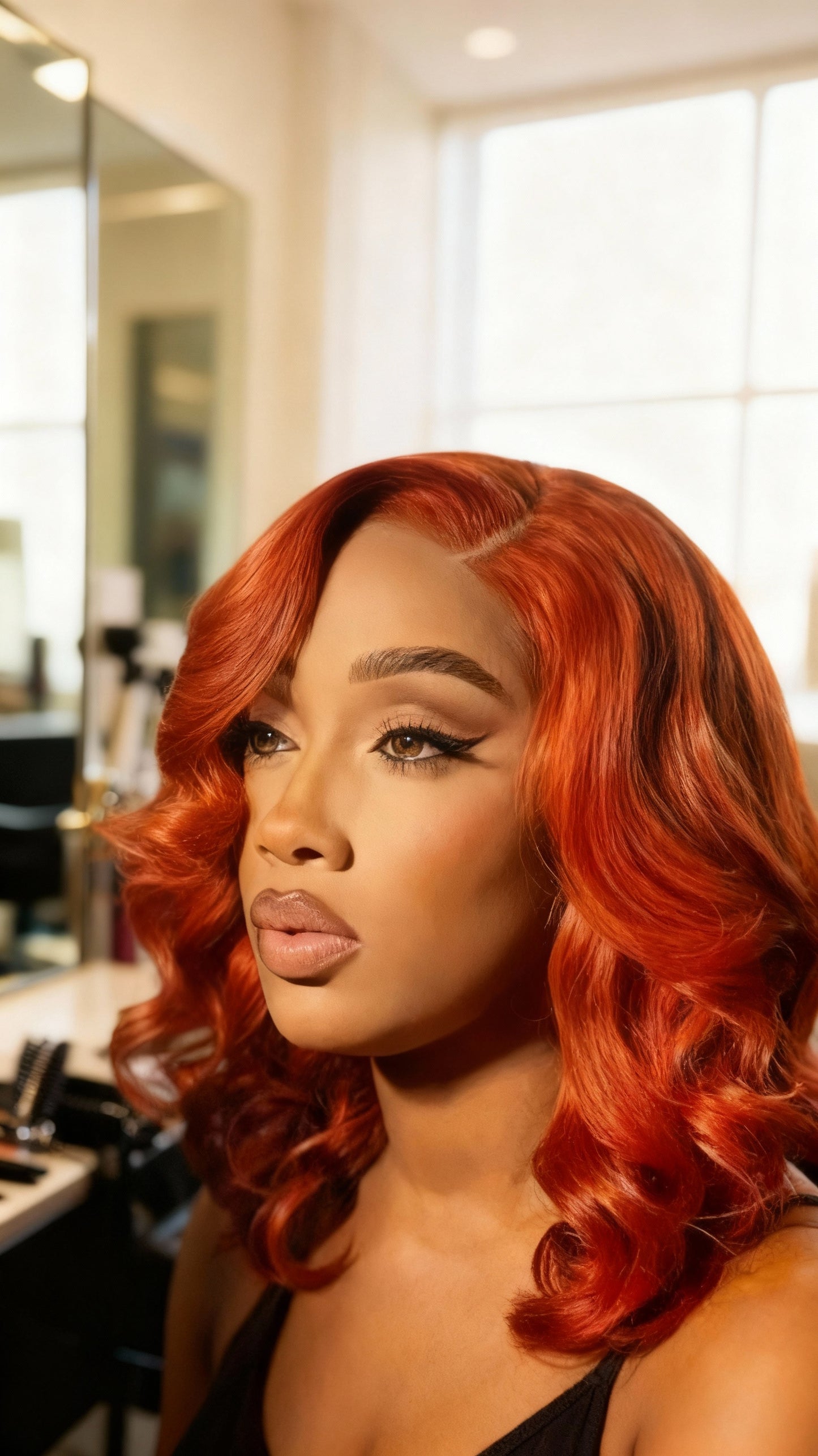 Ginger Orange Loose Deep HD Lace Front Wig Human Hair.