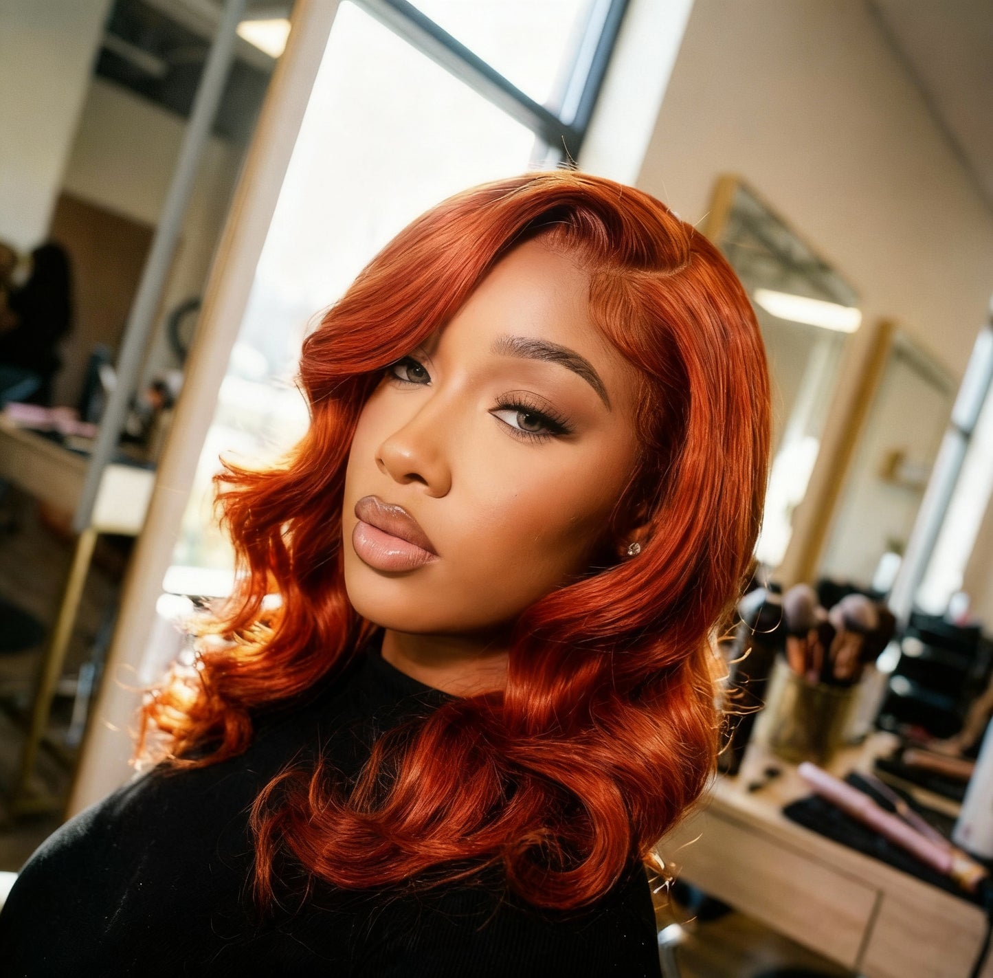 Ginger Orange Loose Deep HD Lace Front Wig Human Hair.