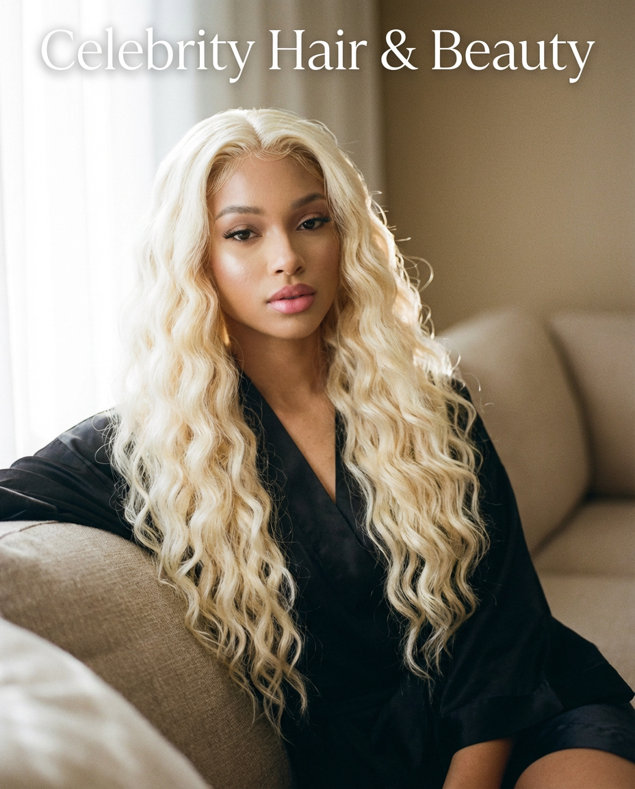 HD Glueless Pre-Plucked Loos Deep Wave Human Wig Brazilian Blonde.